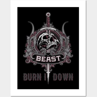 Beast Burnit Down T-Shirt Posters and Art